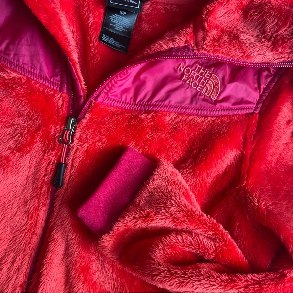 North Face women’s small red and pink zip up hoodie jacket - Picture 4 of 5